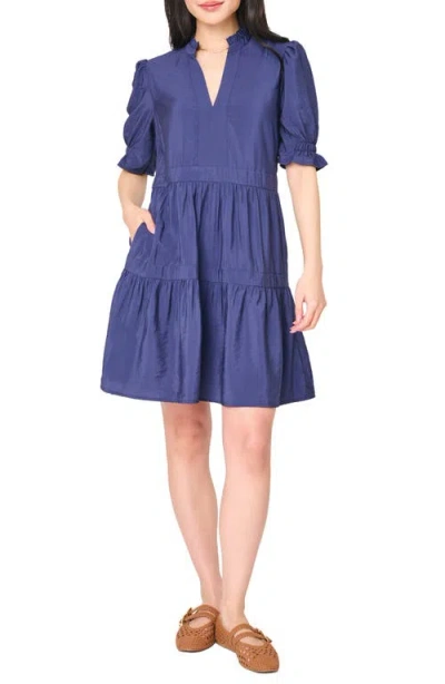 Gibsonlook Decked Out Elbow Sleeve Dress In Blue