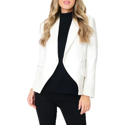 Gibsonlook Double Breasted Bouclé Blazer In White