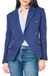 Gibsonlook Double Breasted Cotton Blend Blazer In Blue