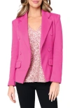 Gibsonlook Double Breasted Cotton Blend Blazer In Neon Berry