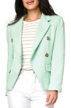 Gibsonlook Double Breasted Cotton Blend Blazer In Surf Spray