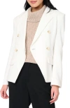 Gibsonlook Double Breasted Cotton Blend Blazer In White