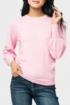 Gibsonlook Essential Blouson Sleeve Sweater In Light Raspberry Rose In Multi