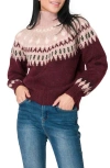 Gibsonlook Fair Isle Mock Neck Sweater In Multi