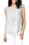 Gibsonlook Floral Flutter Sleeve Top