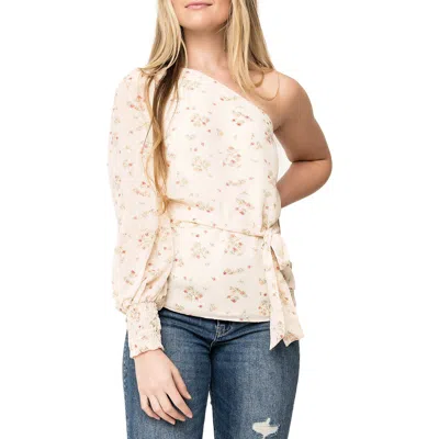 Gibsonlook Floral One-shoulder Blouse In Pink