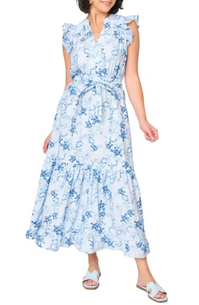 Gibsonlook Floral Tie Waist Maxi Dress In Black