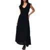 Gibsonlook Flutter Sleeve Cotton Gauze Maxi Dress