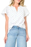 Gibsonlook Flutter Sleeve Top In Black