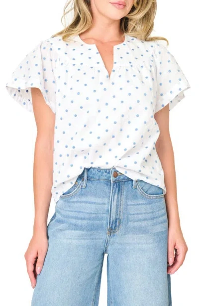 Gibsonlook Flutter Sleeve Top In Black