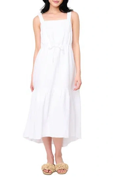 Gibsonlook Gauze Tiered Midi Dress In White