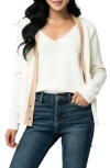 Gibsonlook Gigi Colorblock Cardigan In Ivory Shell Pink