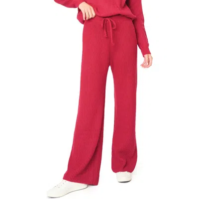 Gibsonlook Gigi Drawstring Rib Sweater Pants In Red