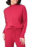 Gibsonlook Gigi Rib Mock Neck Sweater In Red