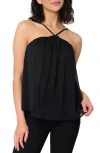 Gibsonlook Halter Neck Chiffon Tank Top In Black