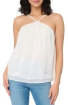 Gibsonlook Halter Neck Chiffon Tank Top In Ecru