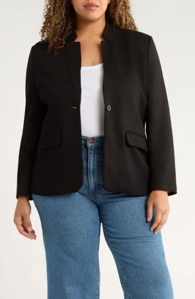 Gibsonlook Inverted Notch Collar Cotton Blend Blazer In Black