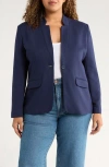 Gibsonlook Inverted Notch Collar Cotton Blend Blazer In Blue