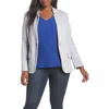 Gibsonlook Inverted Notch Collar Cotton Blend Blazer In Grey