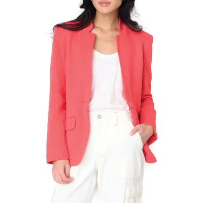 Gibsonlook Inverted Notch Collar Cotton Blend Knit Blazer In Red