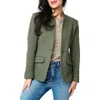 Gibsonlook Inverted Notch Collar Cotton Blend Knit Blazer In Green
