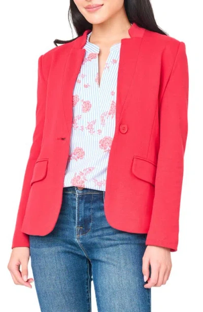 Gibsonlook Inverted Notch Collar Cotton Blend Knit Blazer In Red