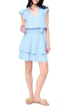 Gibsonlook Isla Floral Smocked Waist Flutter Sleeve Minidress