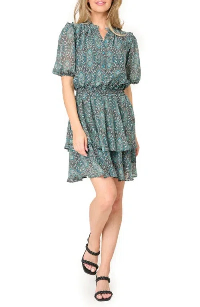 Gibsonlook Isla Paisley Smocked Waist Dress