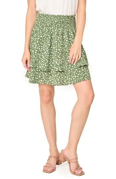 Gibsonlook Isla Print Smocked Waist Skirt In Animal Print