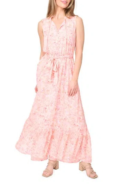 Gibsonlook Lindsey Floral Ruffle Maxi Dress In Blush Watercolor