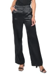 Gibsonlook Lindsey Wide Leg Satin Pants In Black