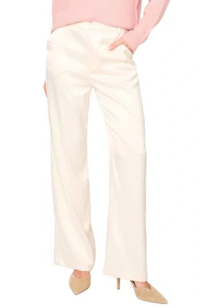 Gibsonlook Lindsey Wide Leg Satin Pants In White