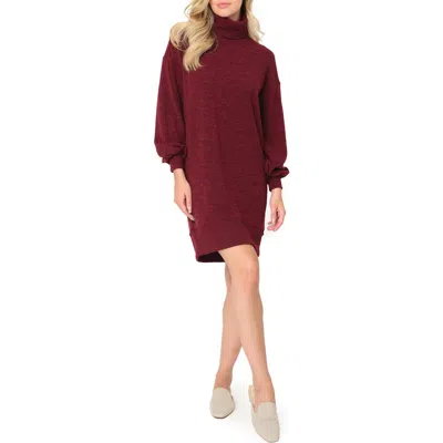 Gibsonlook Long Sleeve Sweater Dress In Burgundy Wine