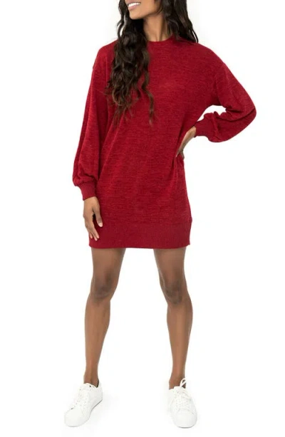 Gibsonlook Long Sleeve Sweater Dress In Dark Mauve