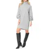 Gibsonlook Long Sleeve Sweater Dress In Heather Grey