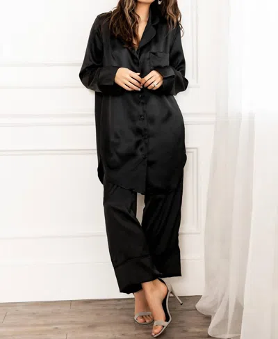 Gibsonlook Luxe Lounge Silky Sleep Pants In Black