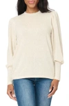 Gibsonlook Metallic Blouson Sleeve Crewneck Sweater In Gold