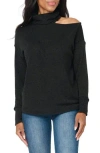 Gibsonlook Metallic One Shoulder Sweater In Black