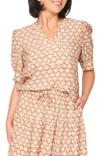 Gibsonlook Notch Neck Pullover Top In Neutral