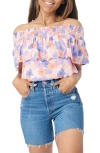 Gibsonlook Off The Shoulder Ruffle Top In Poppy Print