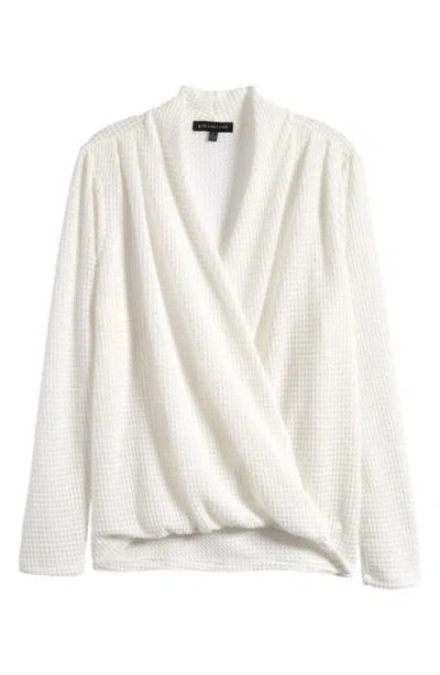 Gibsonlook Open Stitch Surplice Sweater In Ivory