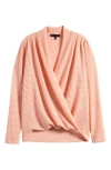 Gibsonlook Open Stitch Surplice Sweater In Pearl Blush