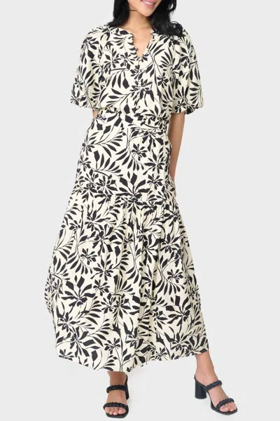 Gibsonlook Playa Tiered Maxi Skirt In Parchment Black In Multi
