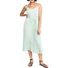 Gibsonlook Pleated Midi Dress In Mist Green Animal Dot