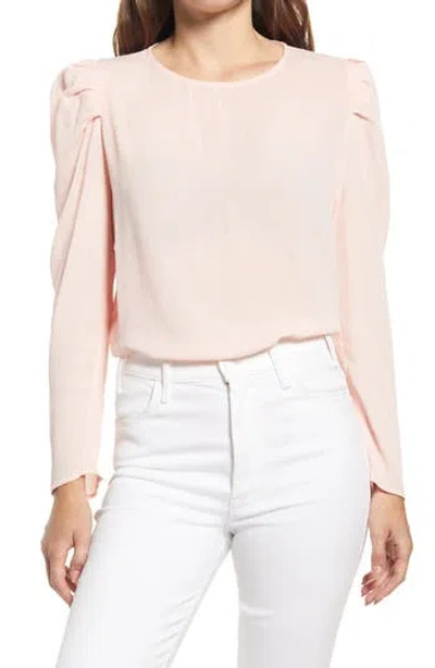 Gibsonlook Pleated Sleeve Top In Pink