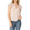 Gibsonlook Print Flutter Sleeve Top