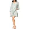 Gibsonlook Print Tie Waist Long Sleeve Dress