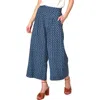 Gibsonlook Print Wide Leg Crop Pants In Navy Daisy