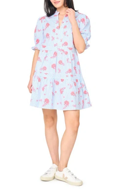 Gibsonlook Puff Sleeve Dress In Blue