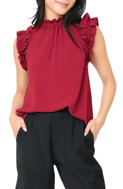 Gibsonlook Ruffle Cap Sleeve Top